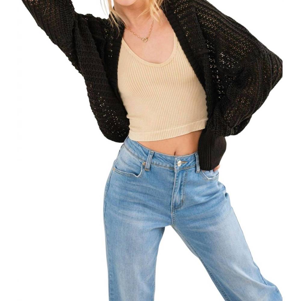NEW AND THE WHY how you feel bolero cardigan in black